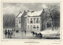 202310 Gezicht op de achtergevel van het kasteel Kronenburg te Loenen in de winter.
